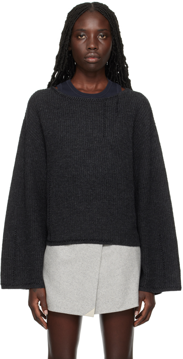 Gray Canada Stitch Sweater