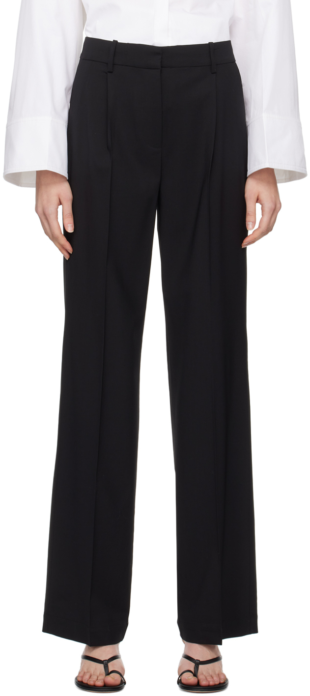 Shop Co Black Pleated Trousers In 001 Black
