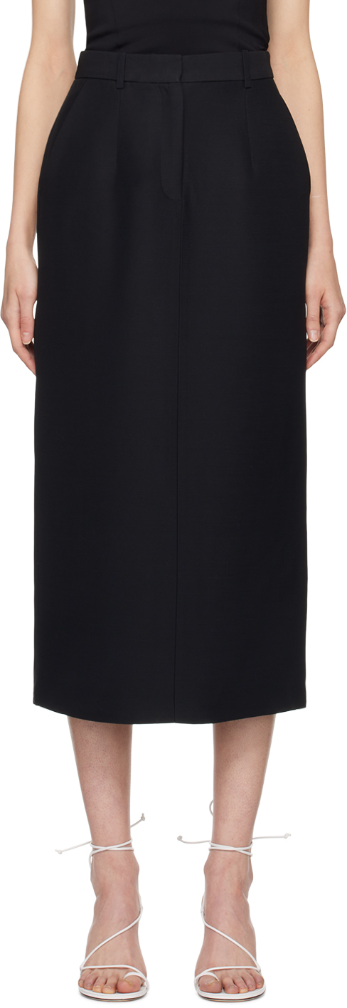 Shop Co Black Tailored Midi Skirt In 001 Black