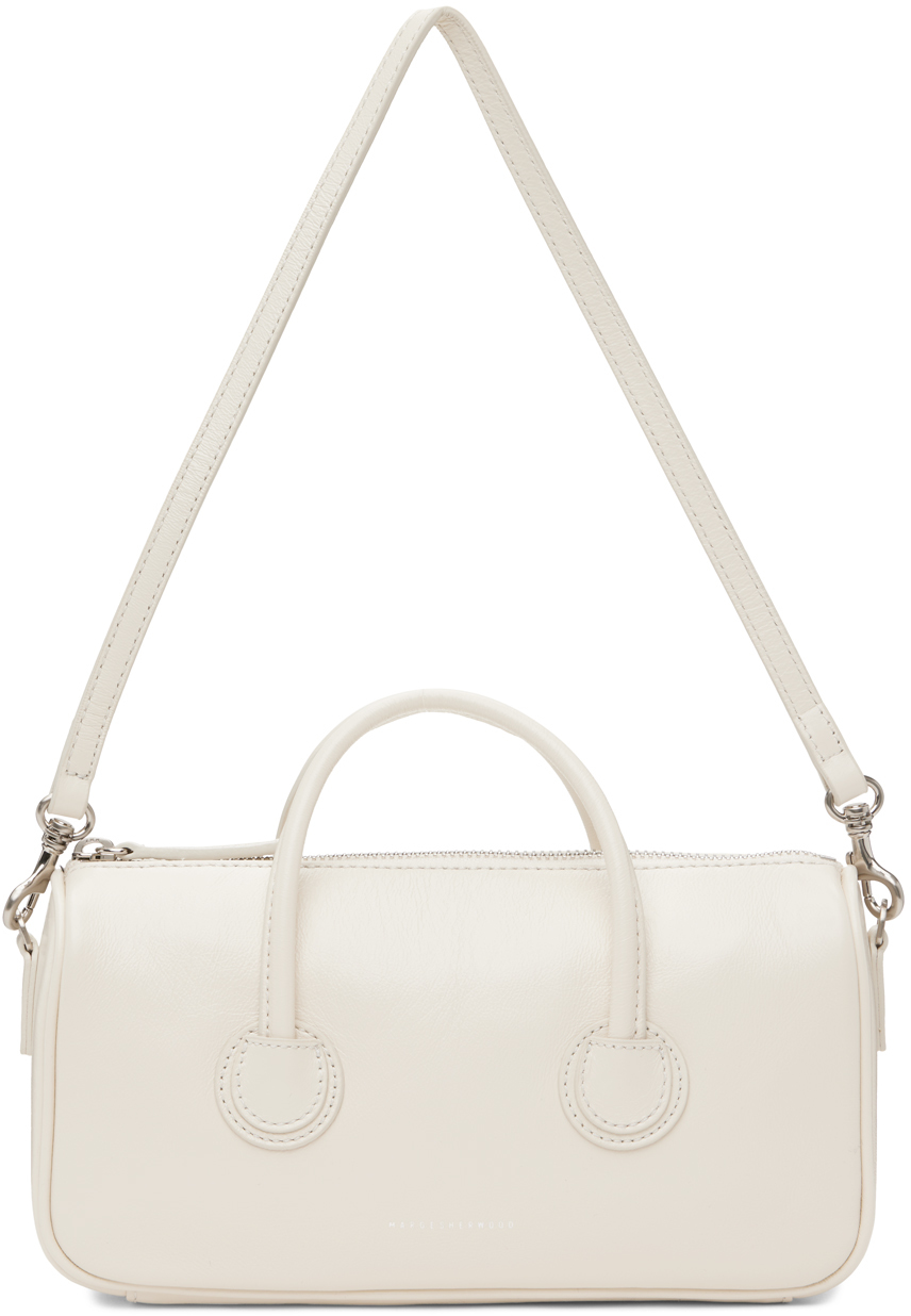 Marge Sherwood Off-white Zipper Small Crinkle Bag In Cream Glossy Plain