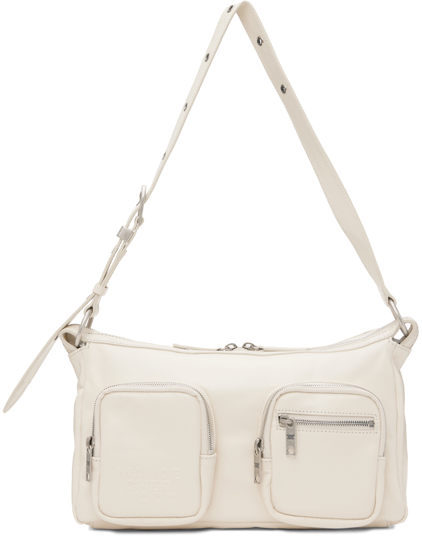 Marge Sherwood Off-white Outpocket Bag In Cream Glossy Plain