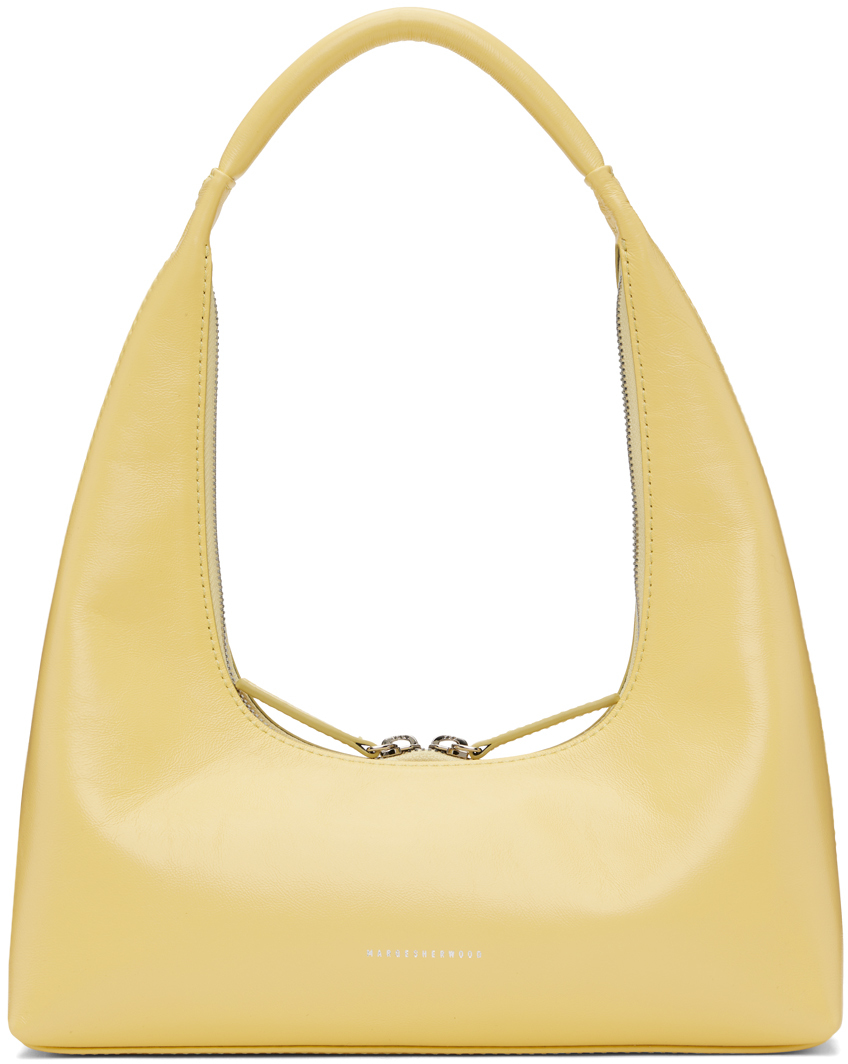 Marge Sherwood Yellow Zipped Bag In Soup Glossy Plain