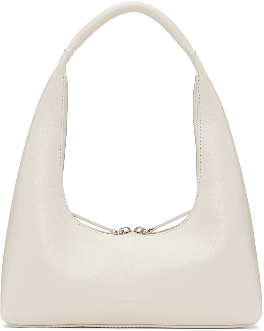Marge Sherwood Off-white Zipped Bag In Cream Glossy Plain