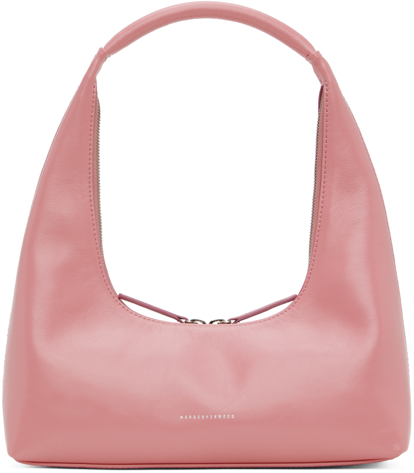 Pink leather store shoulder bag