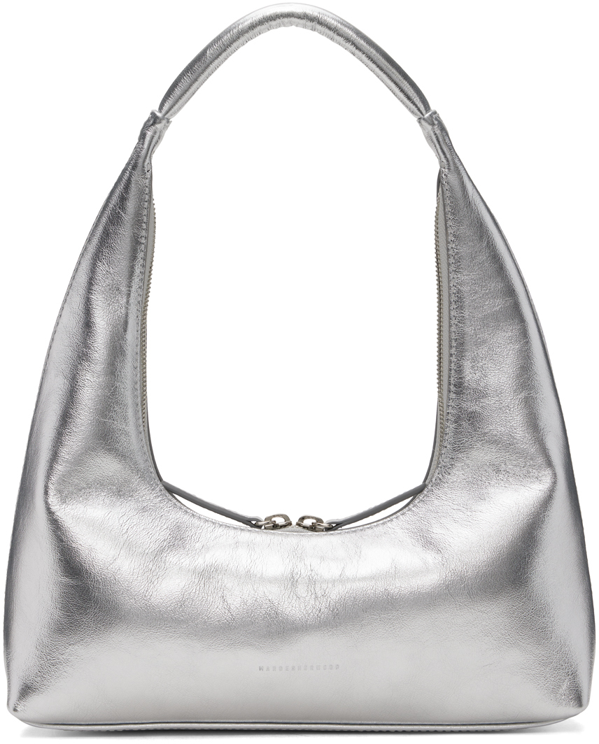 Marge Sherwood Silver Zipped Bag In Metallic Silver Foil