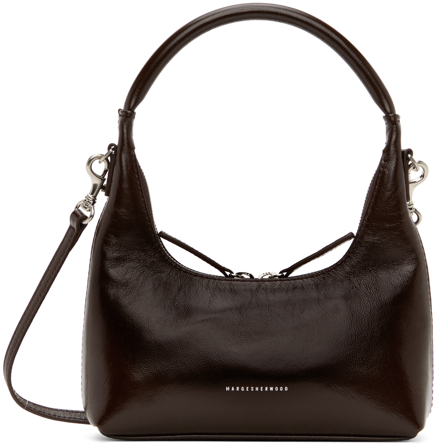 Marge Sherwood Brown Mini Strap Bag In Dark Brown Glossy