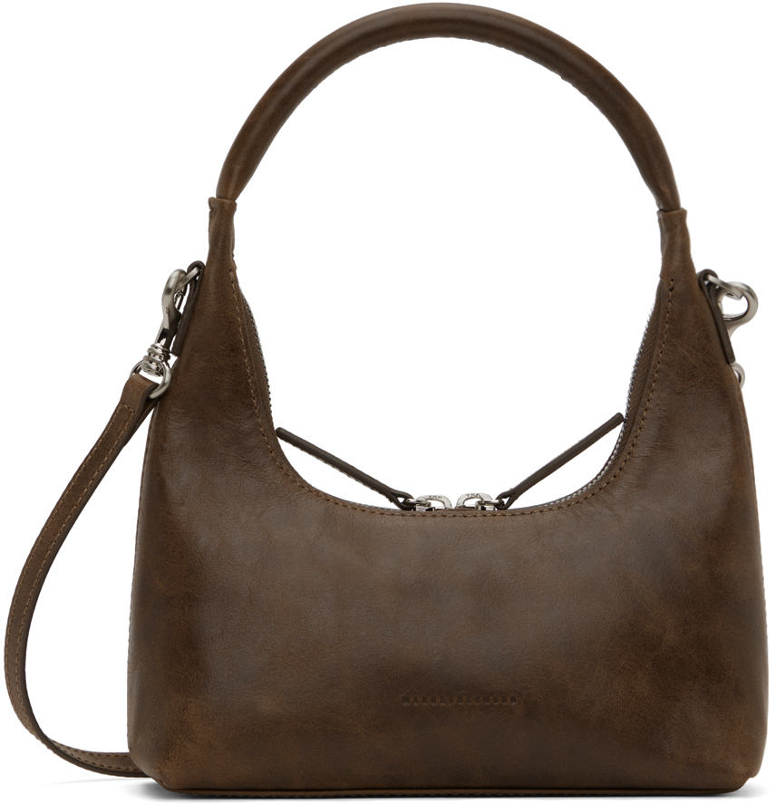 Marge Sherwood Brown Mini Strap Bag In Washed Brown Pullup