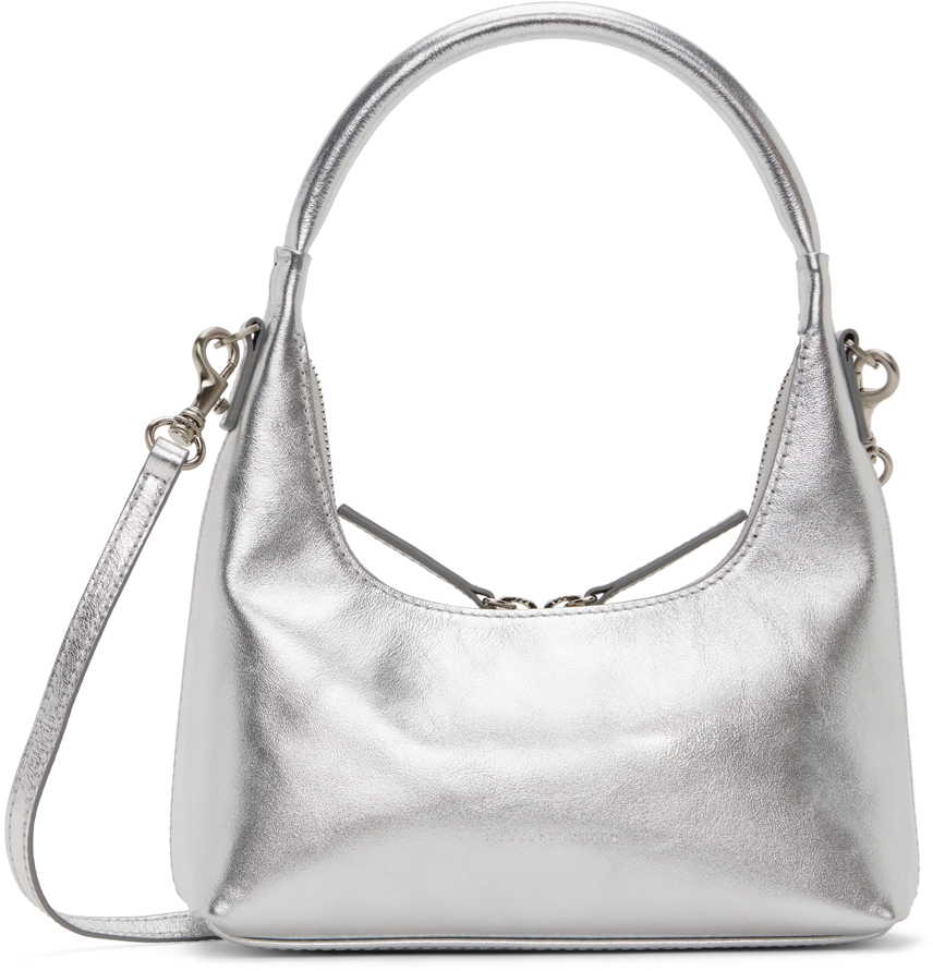 Marge Sherwood Silver Mini Strap Bag In Metallic Silver Foil