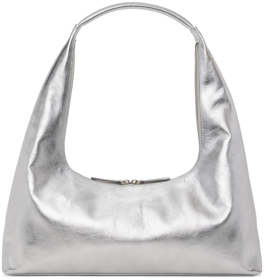 Marge Sherwood Silver Large Bag In Metallic Silver Foil