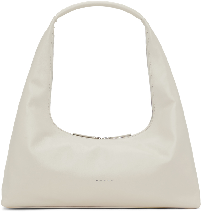 Marge Sherwood Beige Large Bag In Cream Glossy Plain