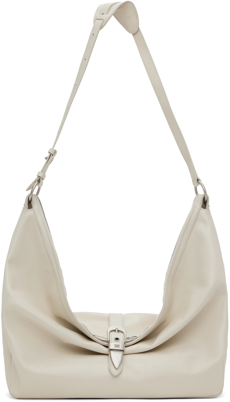 Marge Sherwood Beige Belted Bag In Cream Glossy Plain