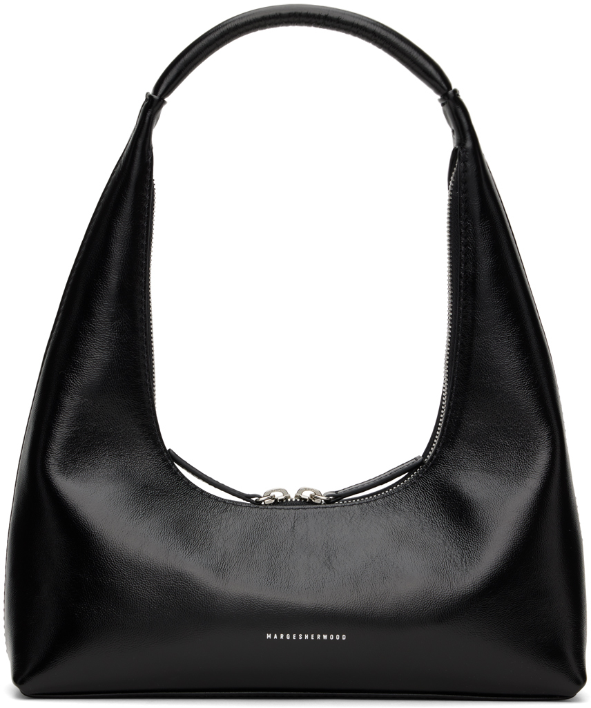 Black Crinkled Shoulder Bag