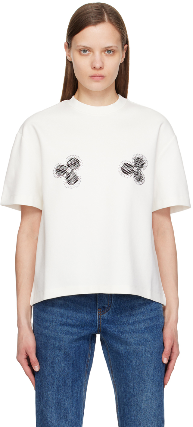 Area White Flower T-shirt In Whipped White