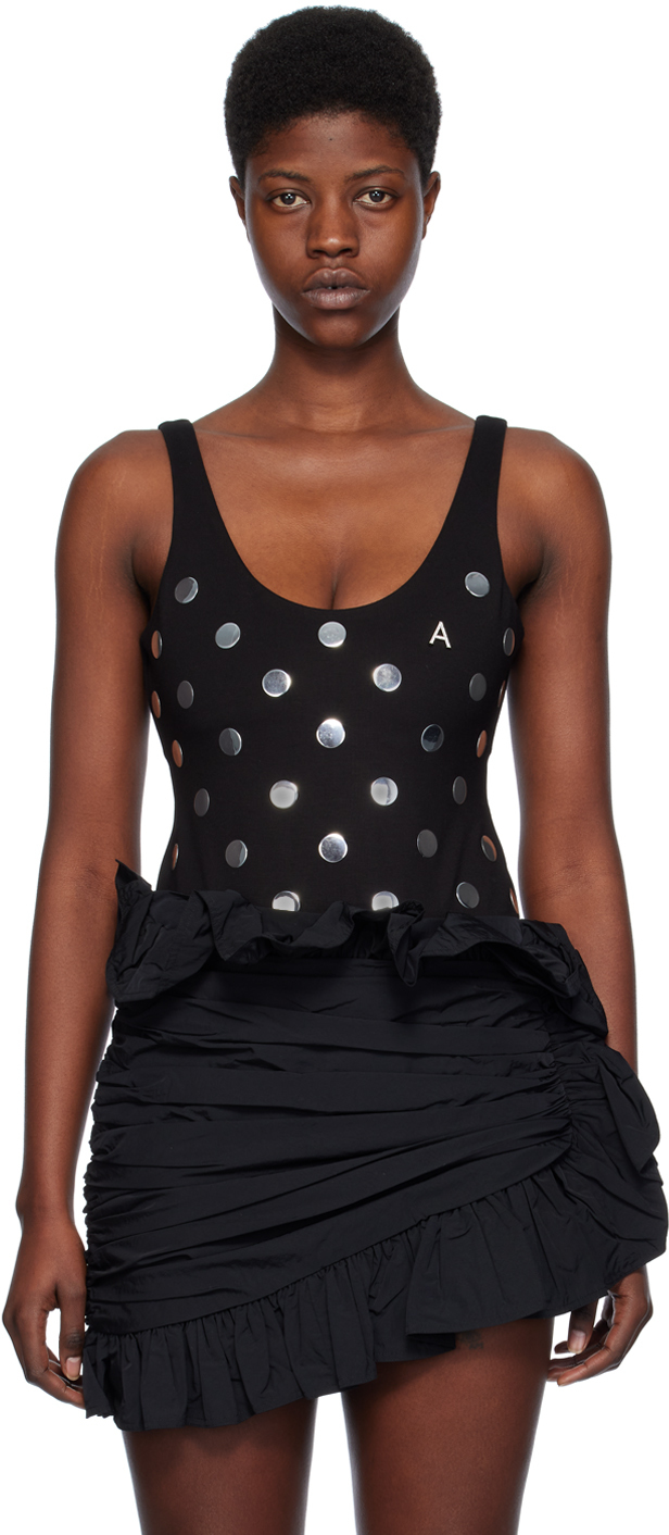 Black Polka Dot Bodysuit