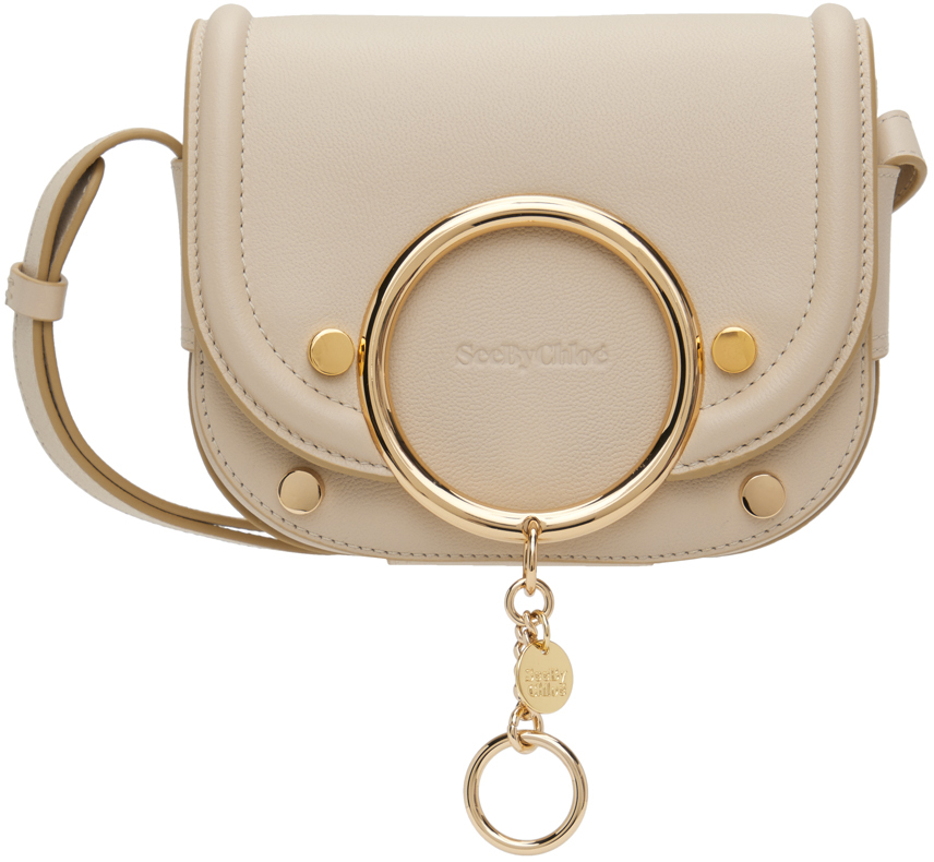 Shop See By Chloé Beige Mara Small Crossbody Bag In 24h Cement Beige
