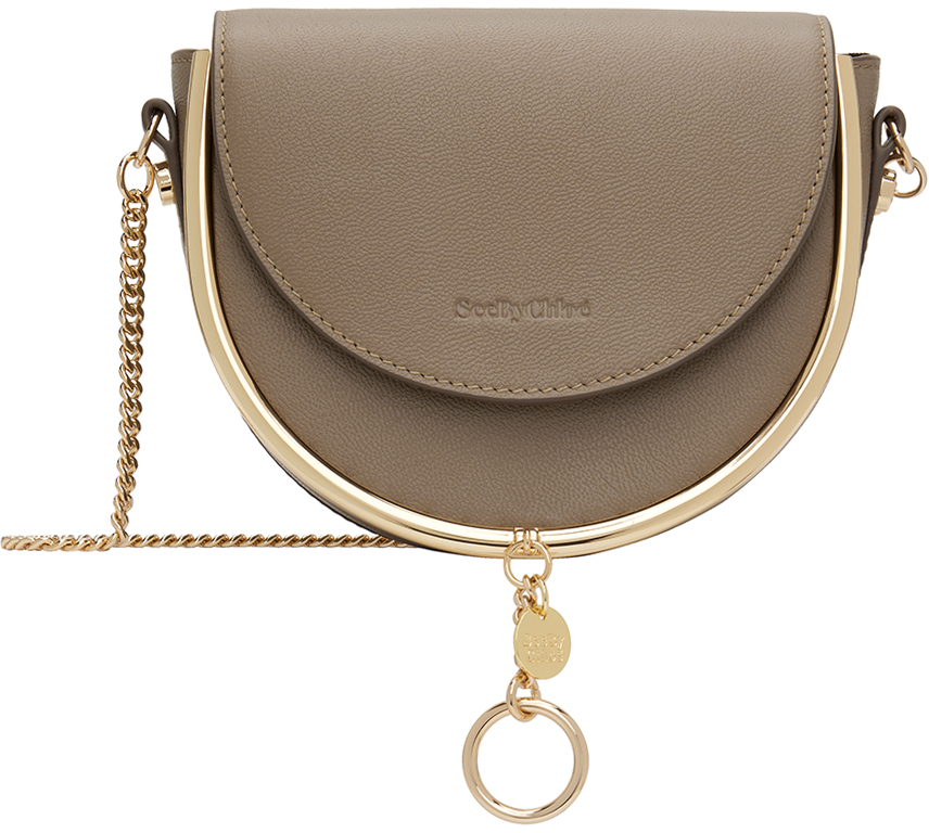 Shop See By Chloé Taupe Mara Evening Bag In 23w Motty Grey
