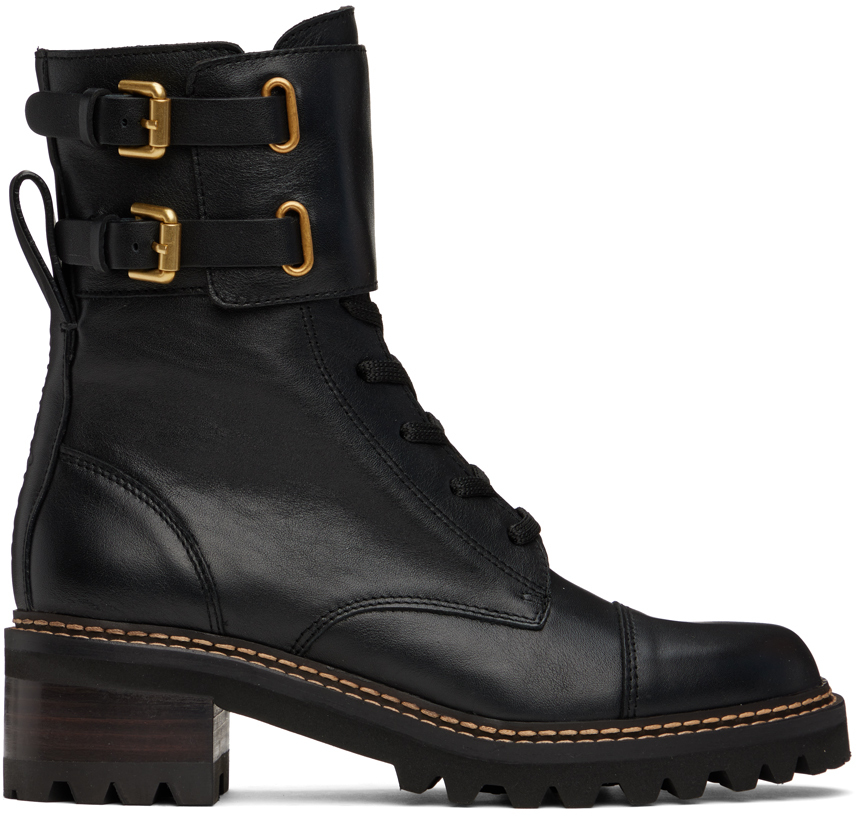 Shop See By Chloé Black Mallory Boots In 999 Black