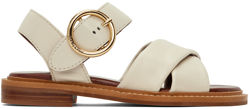 Shop See By Chloé Beige Lyna Sandals In 139 Ivory