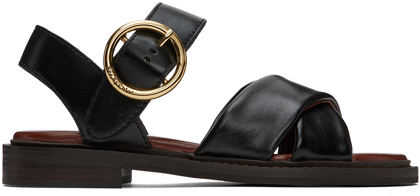 See By Chloé Black Lyna Sandals In 999 Black
