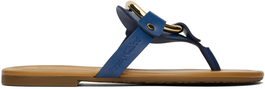 See by Chloé Blue Hana Flat Sandals