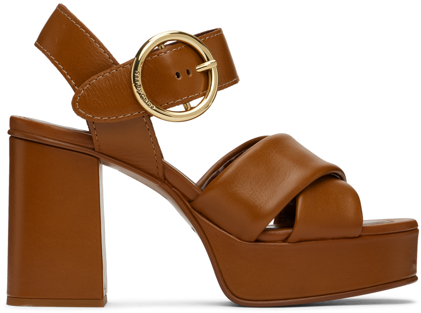 Shop See By Chloé Tan Lyna Heeled Sandals In 553 Tan