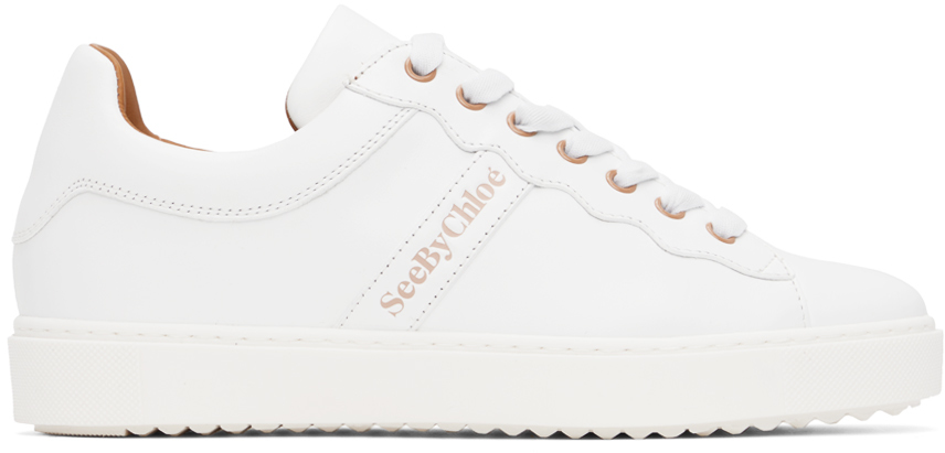Shop See By Chloé White Essie Sneakers In 110 Beige