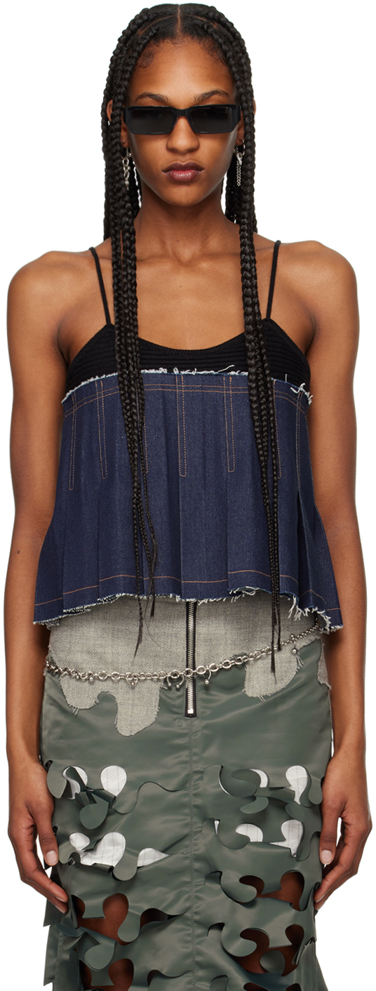 Black & Indigo Kina Denim Camisole by Andersson Bell on Sale