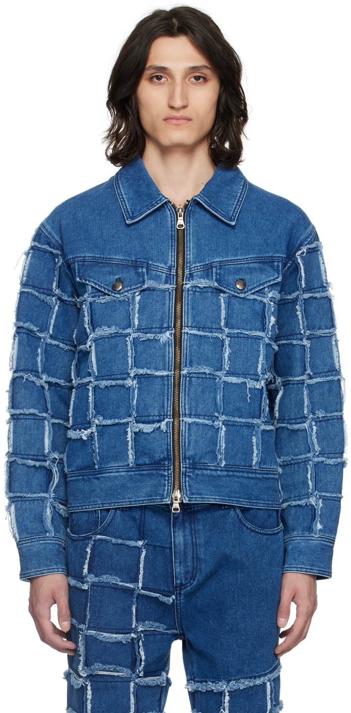 Shop Andersson Bell Blue New Patchwork Denim Jacket In Washed Blue