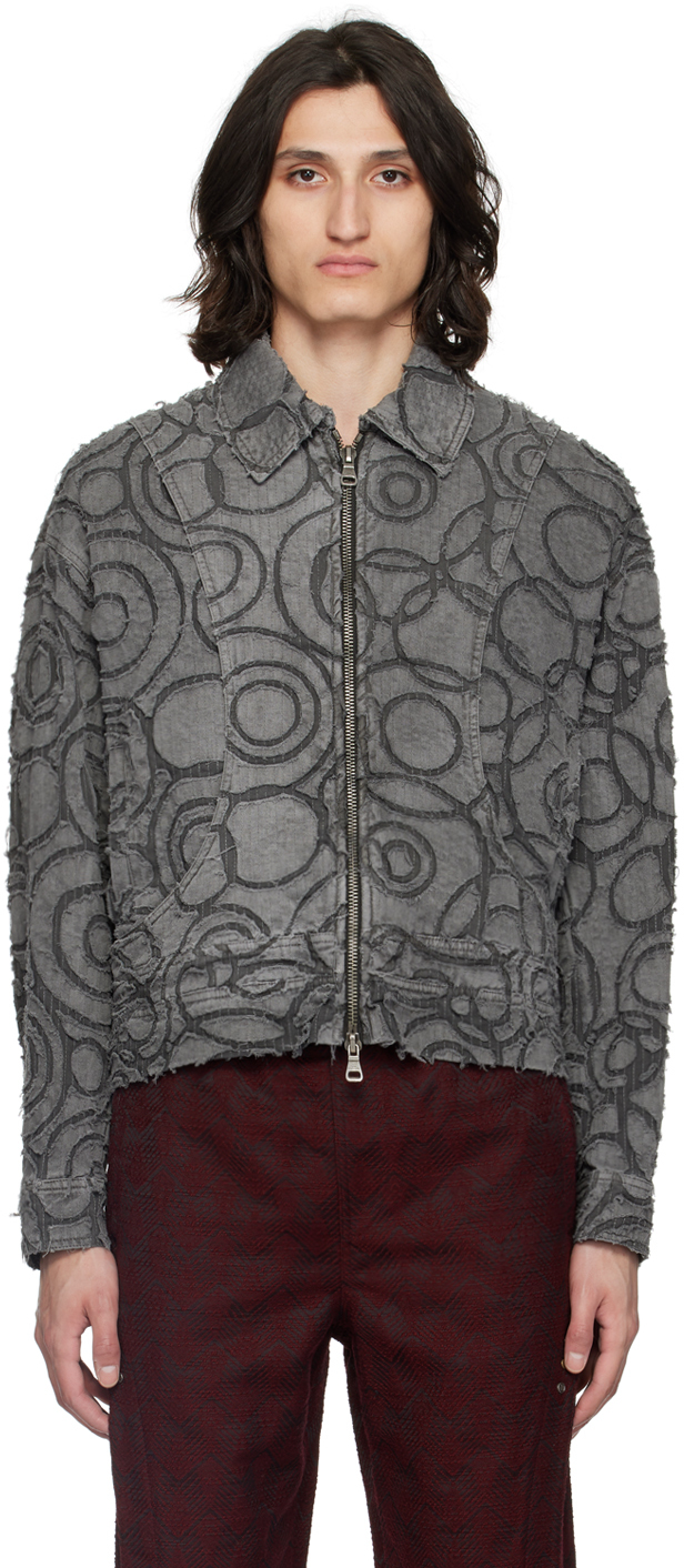 Shop Andersson Bell Gray Burn Out Jacket In Charcoal
