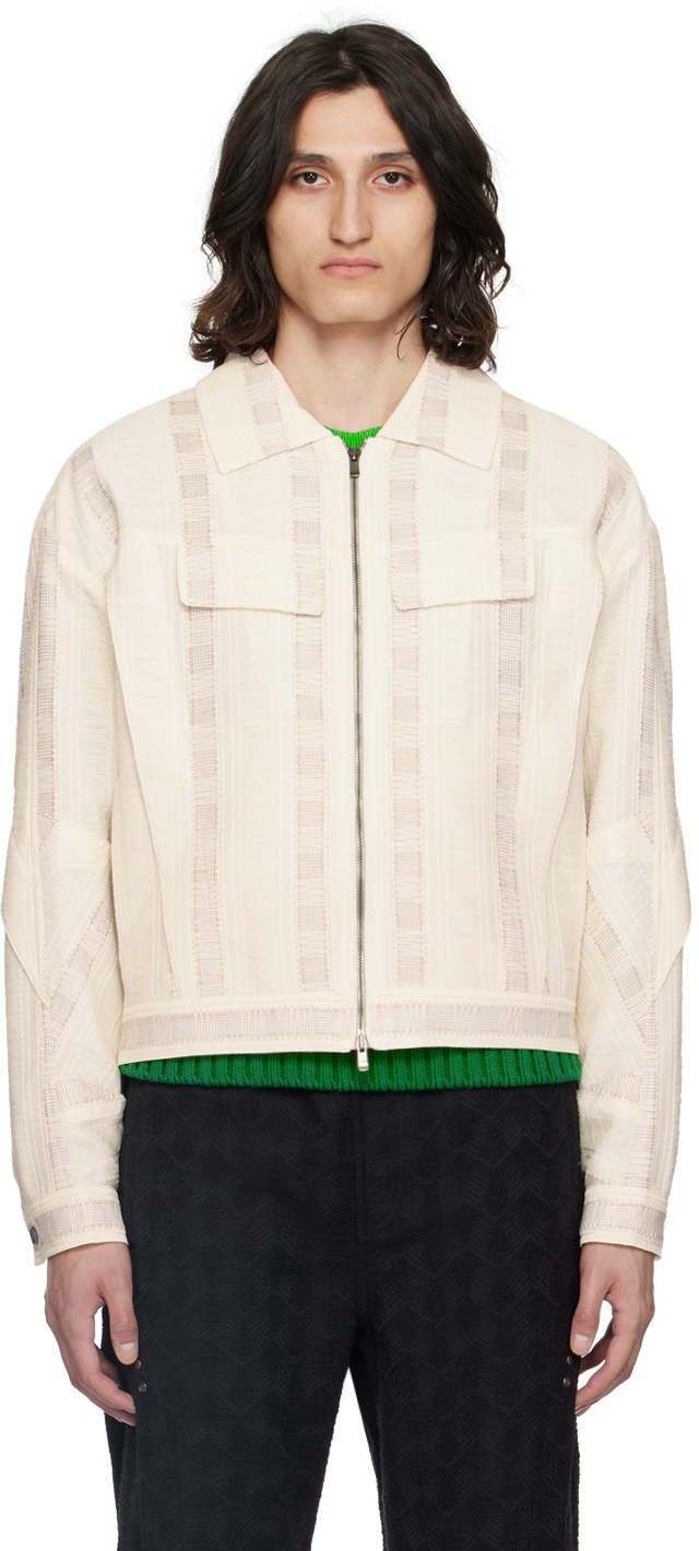 Shop Andersson Bell Off-white Fabrian Jacket In Ecru