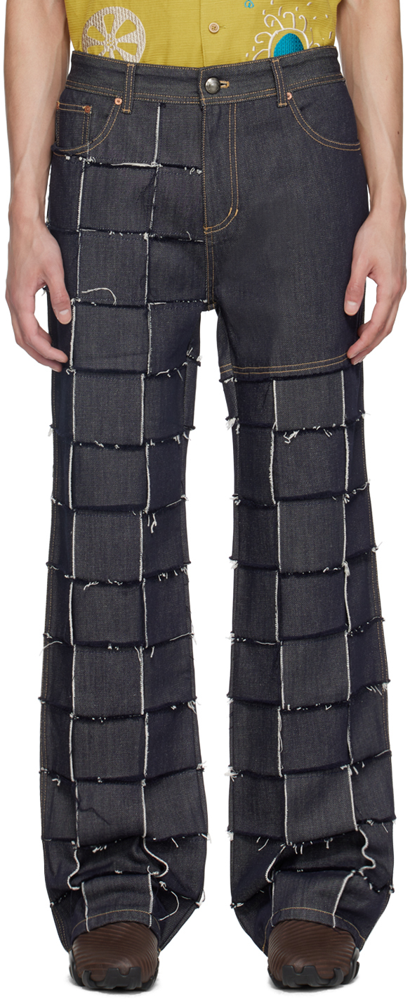 Shop Andersson Bell Indigo New Patchwork Jeans