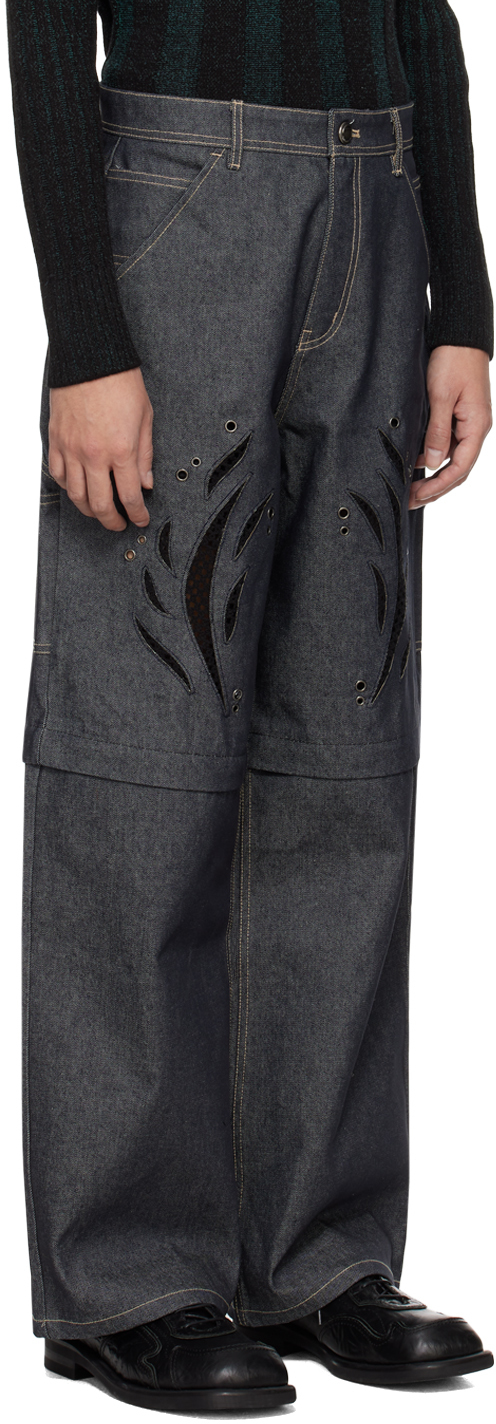 Andersson Bell Indigo Cutout Jeans In Indigo