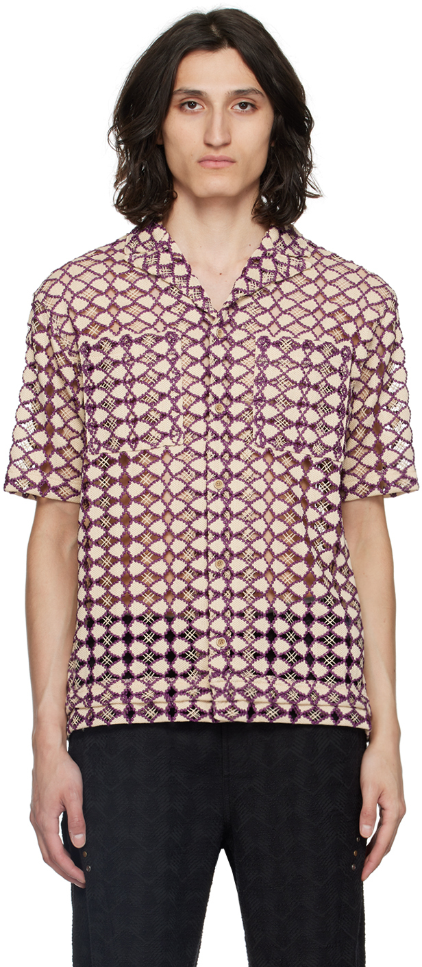 Shop Andersson Bell Beige & Purple Letto Shirt