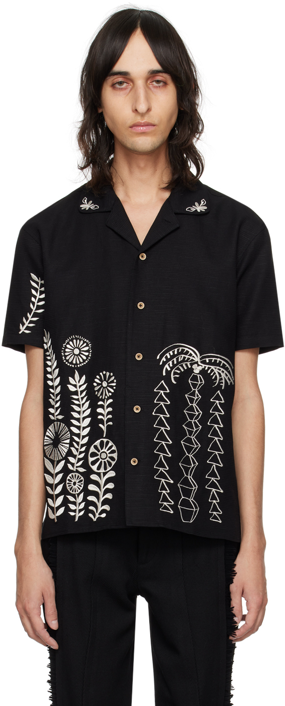 Black May Embroidery Shirt by Andersson Bell on Sale
