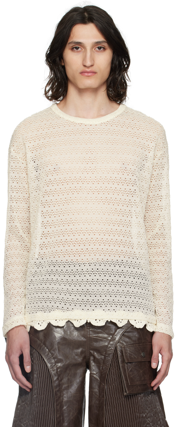 Shop Andersson Bell Off-white Flower Garden Sweater In Ecru