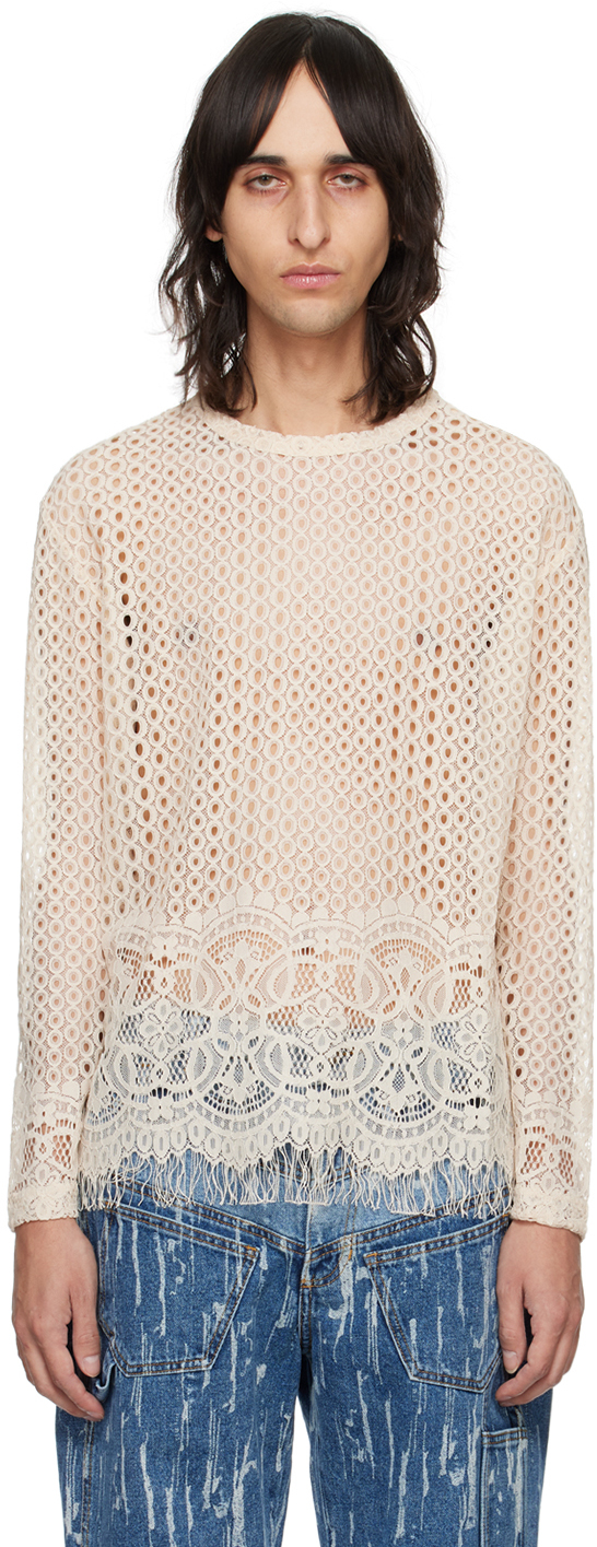 Andersson Bell Off-white Summer Net Sweater In Ecru