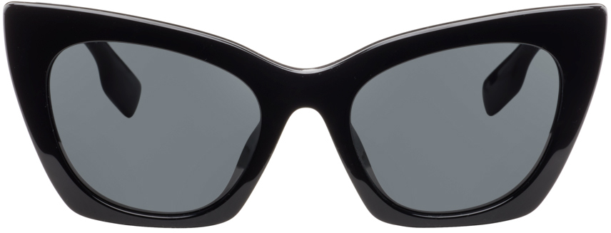 Burberry Black Logo Detail Cat-eye Frame Sunglasses In 300187 300187 Black