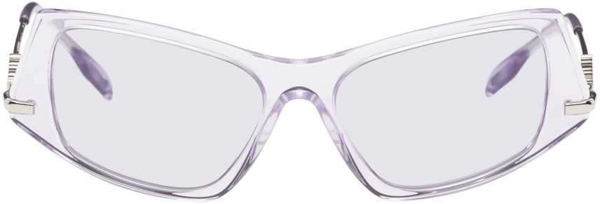 Burberry Purple Geometric Cat-eye Acetate Sunglasses In 40951a Lilac