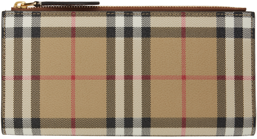 Burberry Beige Check Large Bifold Wallet