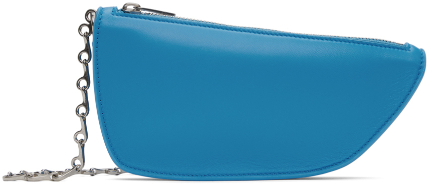 Shop Burberry Blue Micro Shield Sling Bag In Turquoise