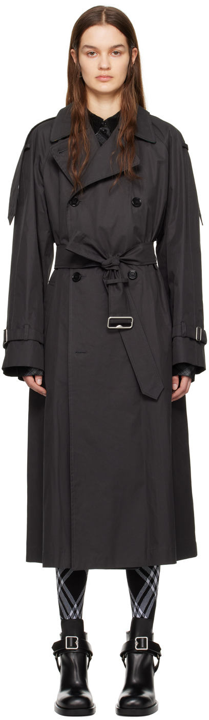 [Burberry] Burberry EAST HEAT Piping Tape Long Trench Coat 4065458 Beige 8 [Used] [Authenticated and Guaranteed Authentic] 201700