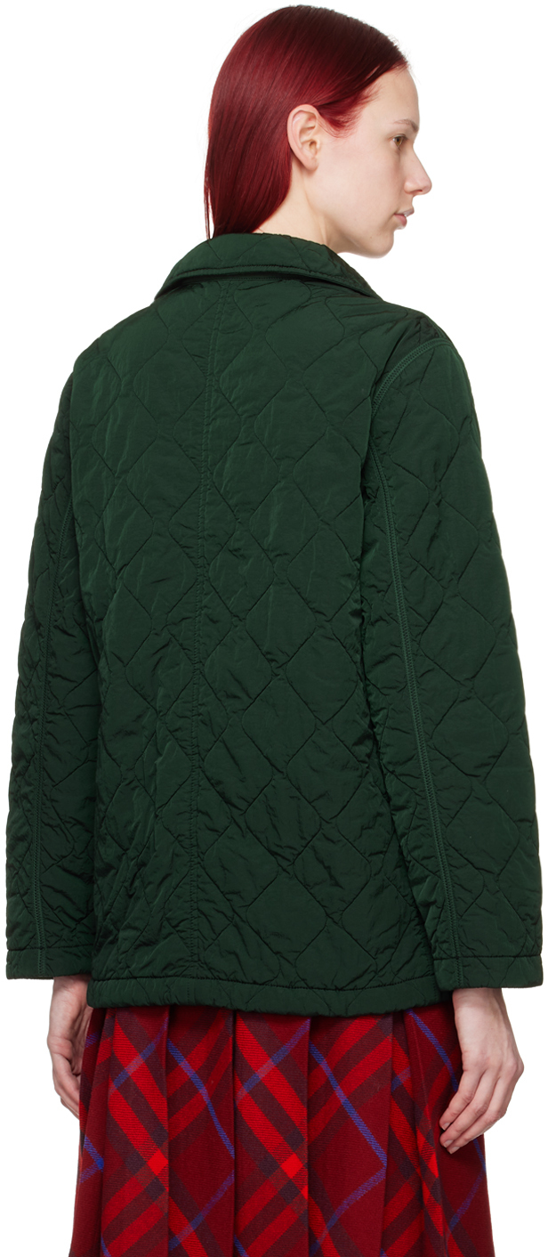 Burberry Green Quilted Coat In Ivy