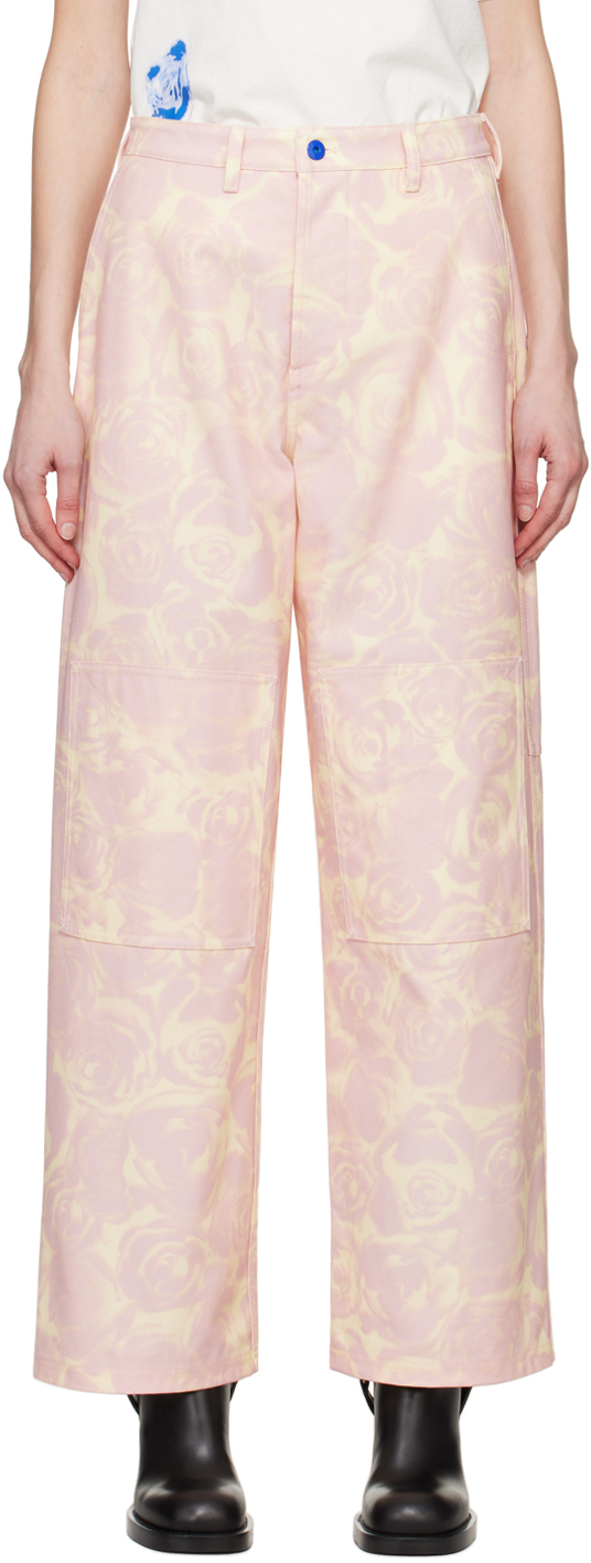 Burberry Pink Rose Jeans In Cameo Ip Pattern