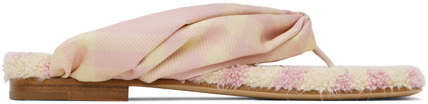 Pink & Yellow Fabric Sandals