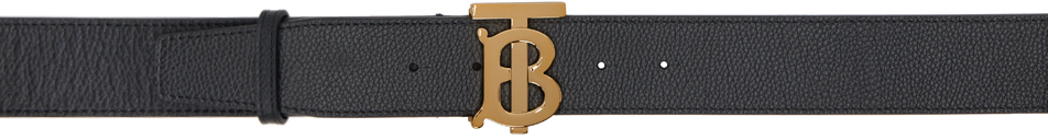 Black Leather Wide TB Belt