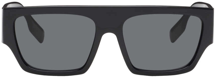 Burberry Black Square Sunglasses In 300187 Shiny Black