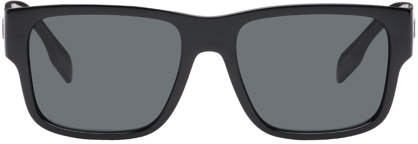 Burberry Black Rectangular Sunglasses In 300187 Black