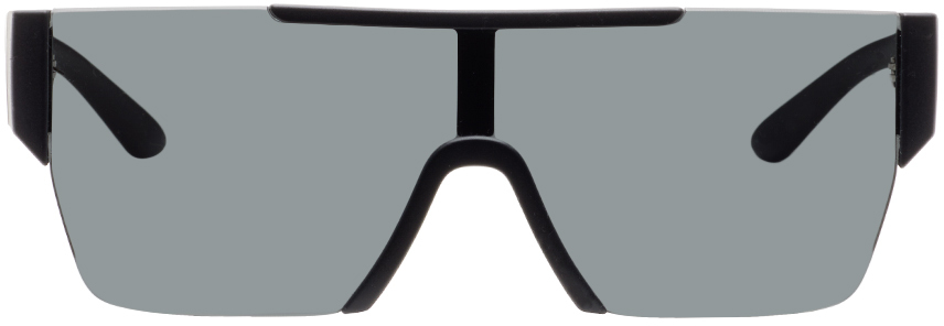 Burberry Black Shield Sunglasses In Gray