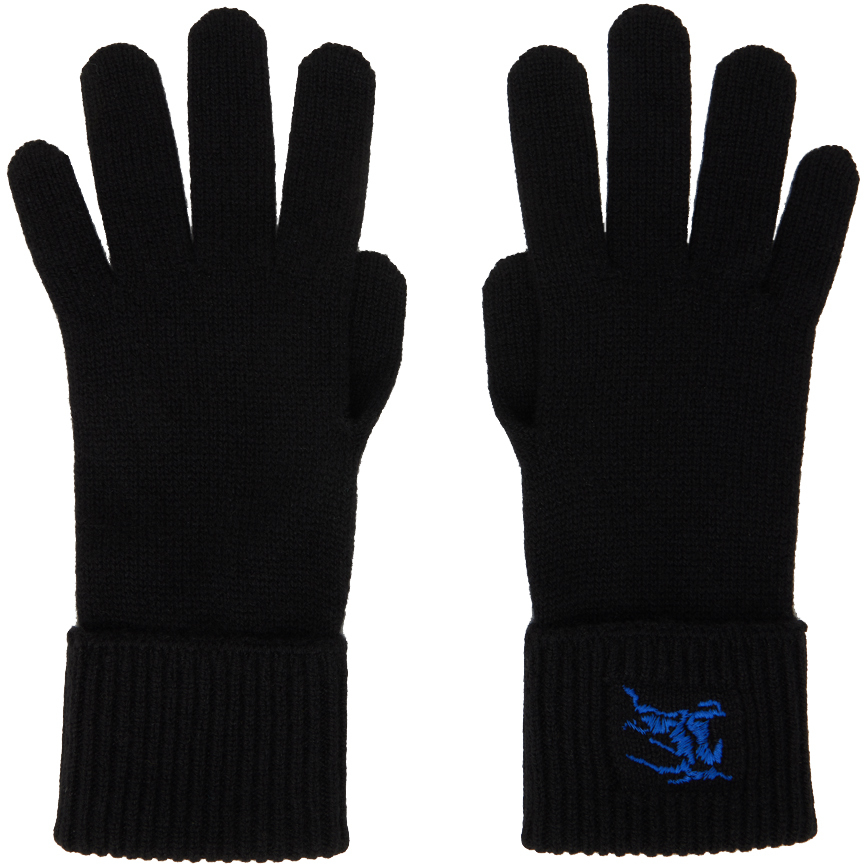 Shop Burberry Black Cashmere Blend Gloves