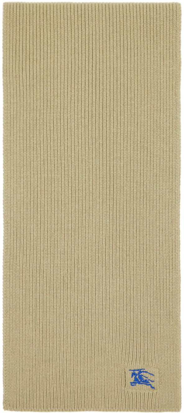 Taupe Ribbed Cashmere Scarf